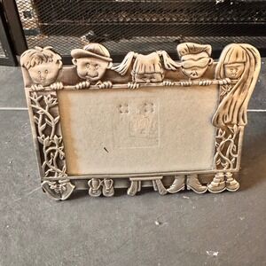 Sixtrees Pewter Tone 4x5 Picture Frame Children‎ Kids Faces Tabletop Display